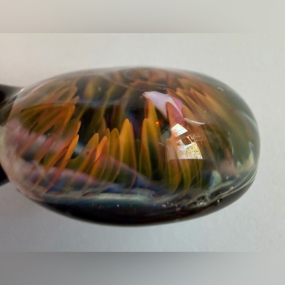 Lampwork Flamework Artisan Handcrafted Glass Pendant Implosion Vortex Design - Picture 2 of 7